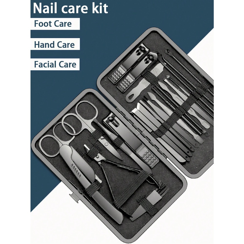 Mens Grooming Kit Gift - Manicure Set, Stainless Steel Professional Nail