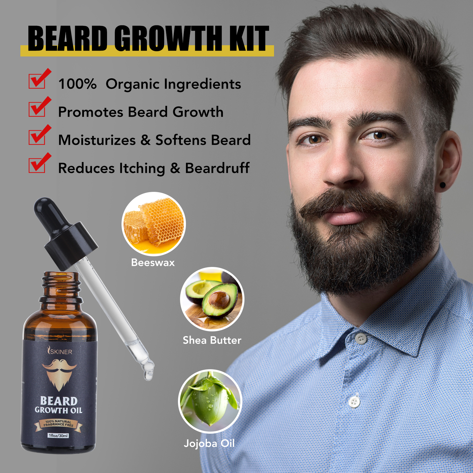 Beard Growth Kit For Men Barbe – Beard Oil Growth recenzja i cena