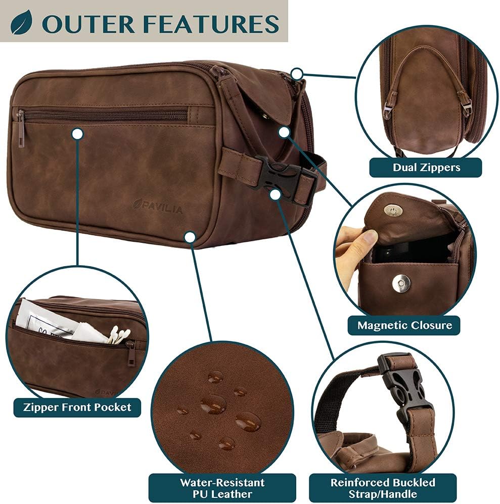 PAVILIA Toiletry Bag for Men,  – Mens Grooming Travel Kit recenzja i cena