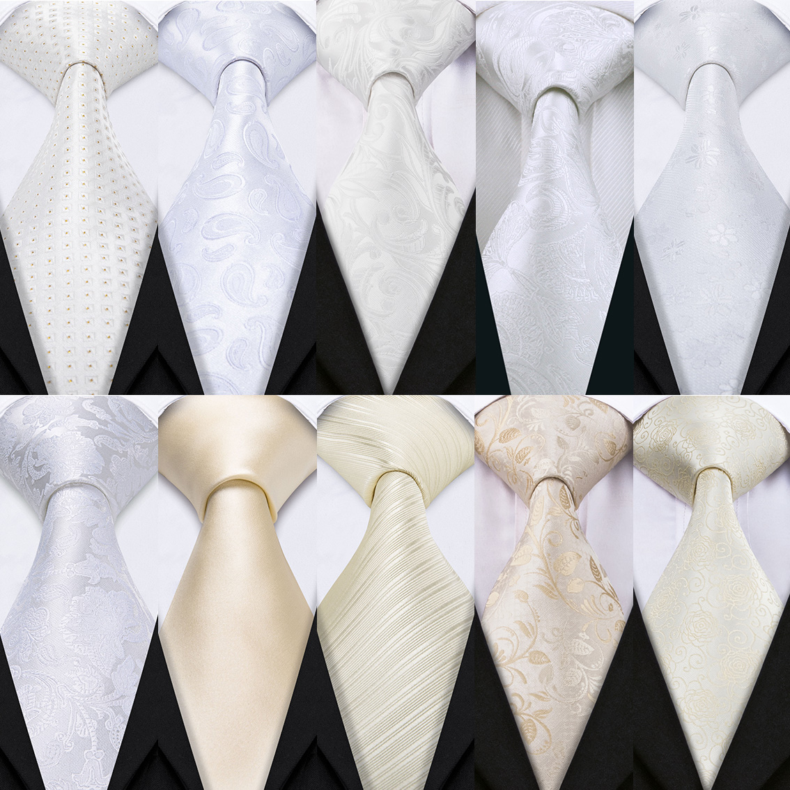 Fashion White Mens Wedding Tie – Mens Grooming Kit Gift recenzja i cena