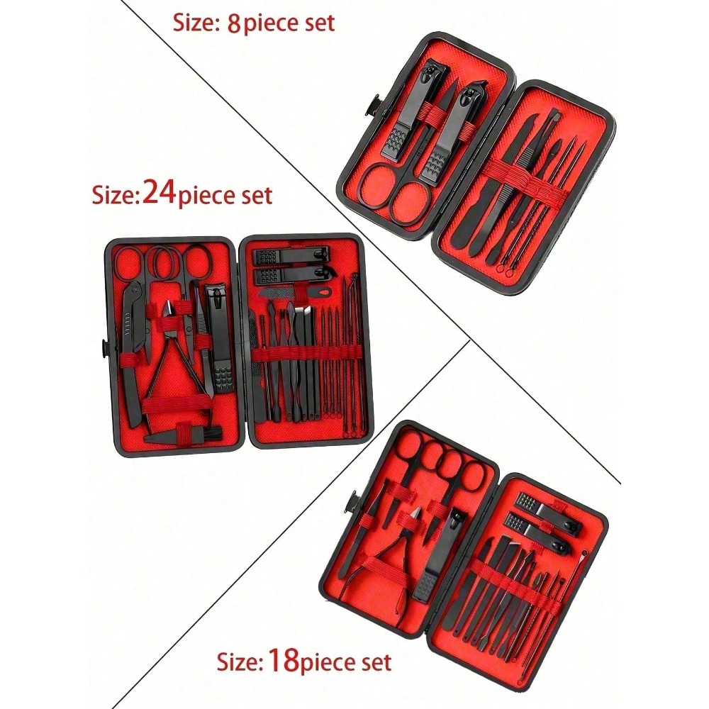 8/24pcs Professional Manicure  – Mens Grooming Travel Kit recenzja i cena
