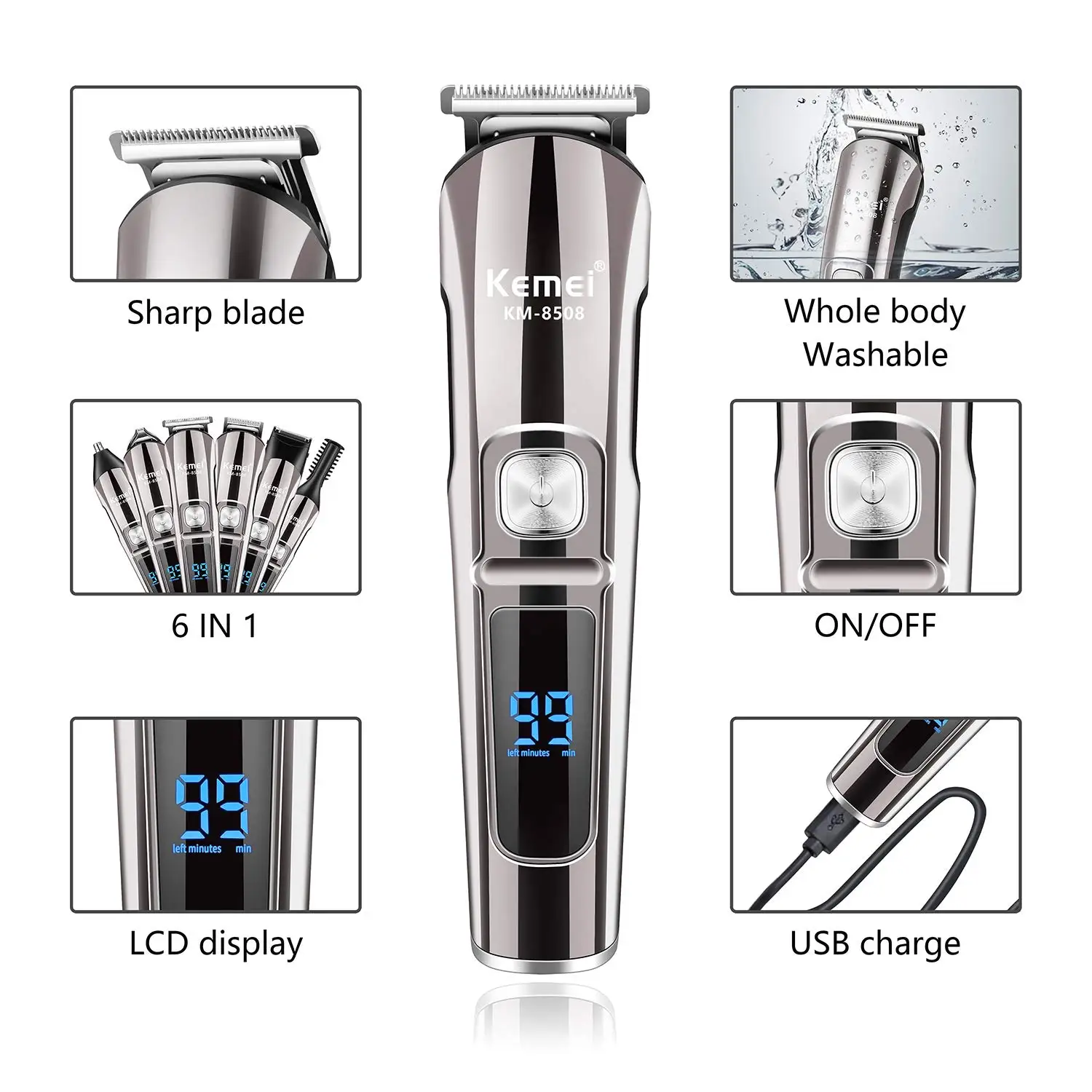 Kemei Professional Multifuncti – Men'S Grooming Razor Kit recenzja i cena