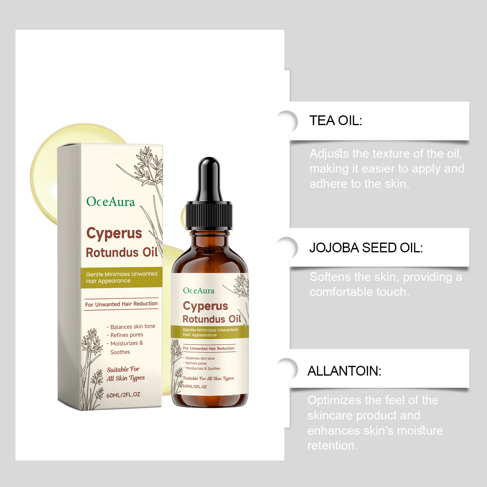 Cyperus Rotundus Hair Removal  – Beard Oil Growth recenzja i cena
