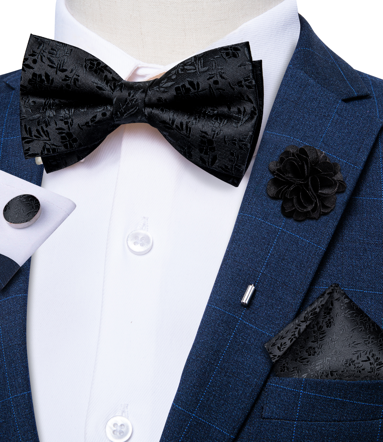 4Pcs Black Solid Floral Men's  – Mens Grooming Kit Gift recenzja i cena